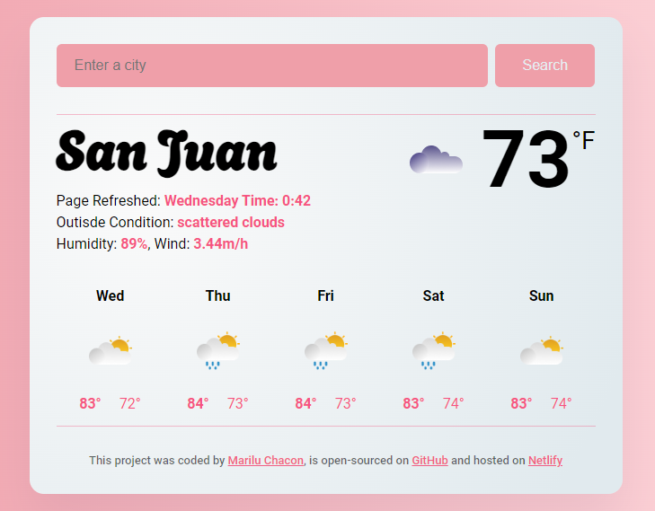 weather project preview